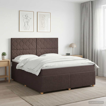 Boxmadras med topmadras Mørk Brun 180 x 200 cm Stof