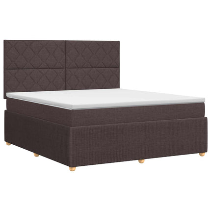 Boxmadras med topmadras Mørk Brun 180 x 200 cm Stof