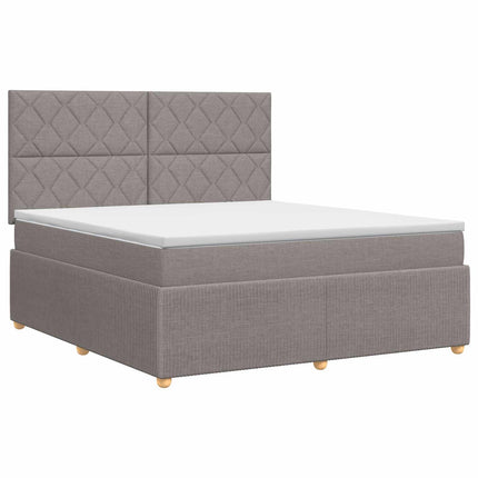 Boxmadras med topmadras Gråbrun 180 x 200 cm Stof