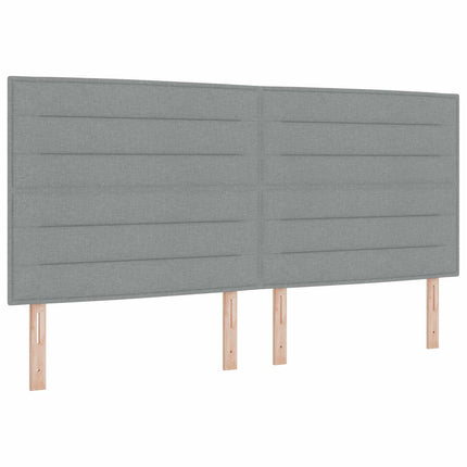 Boxmadras med topmadras Lysegrå 200 x 200 cm Stof