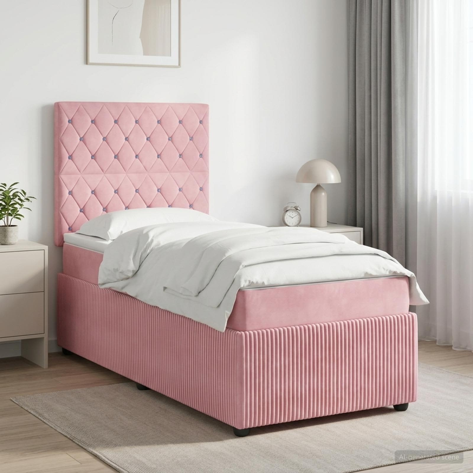Boxmadras med topmadras Lyserd 90 x 200 cm Fljl