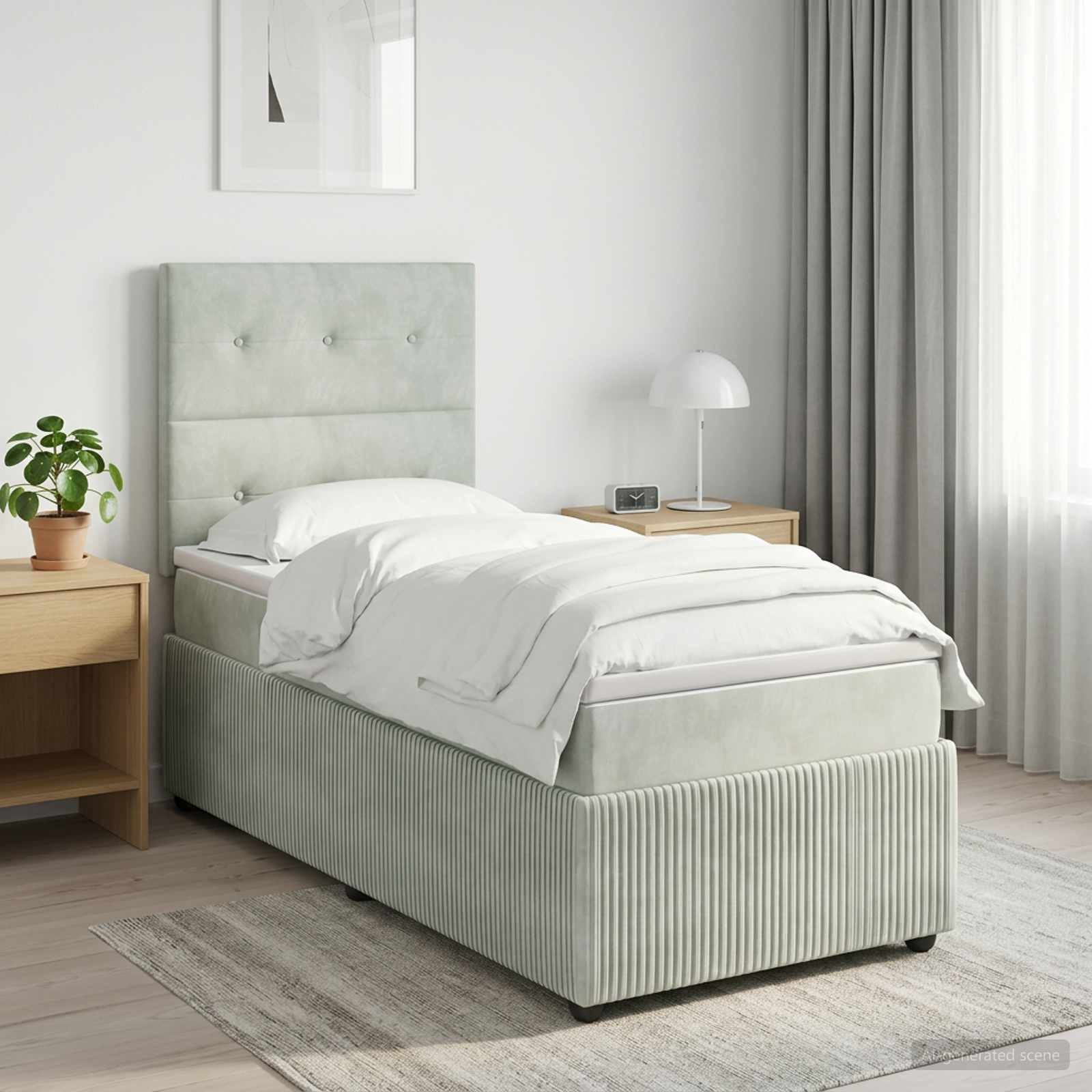 Boxmadras med topmadras Lysegr 80 x 200 cm Fljl