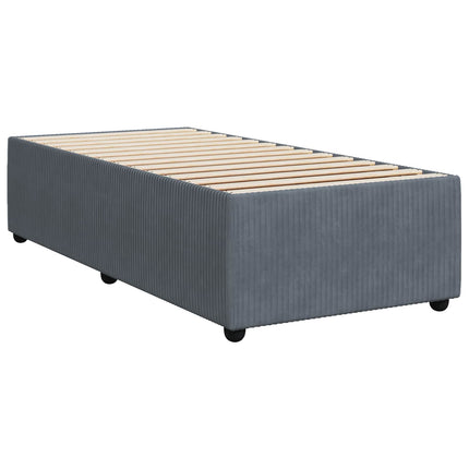 Boxmadras med topmadras Mørkegrå 80 x 200 cm Fløjl