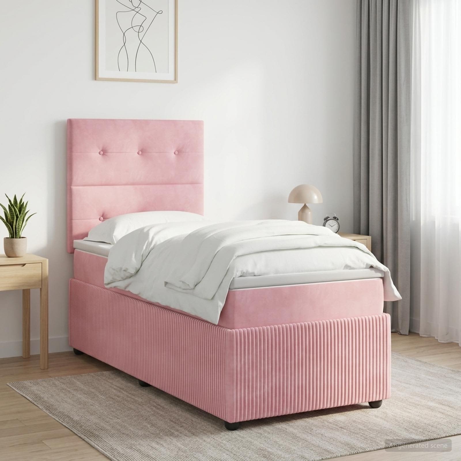 Boxmadras med topmadras Lyserd 90 x 190 cm Fljl