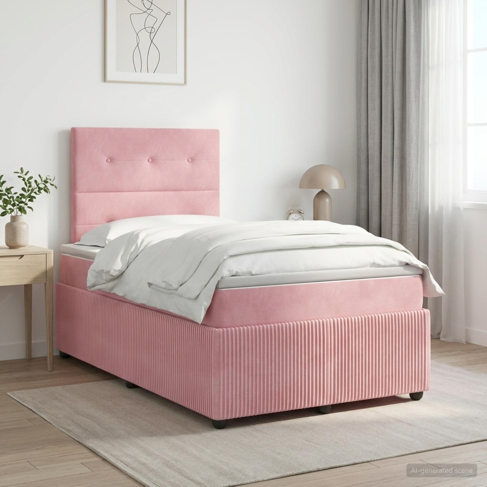 Boxmadras med topmadras Lyserd 120 x 190 cm Fljl