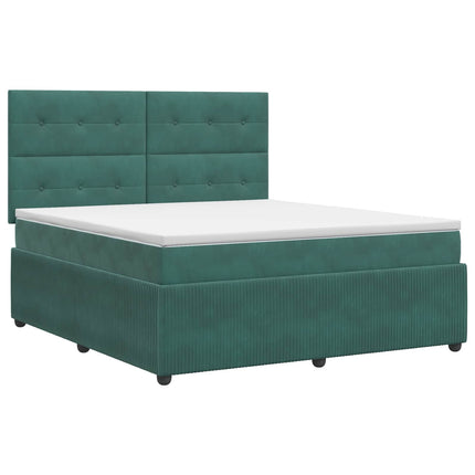 Boxmadras med topmadras Mørkegrøn 140 x 190 cm Fløjl
