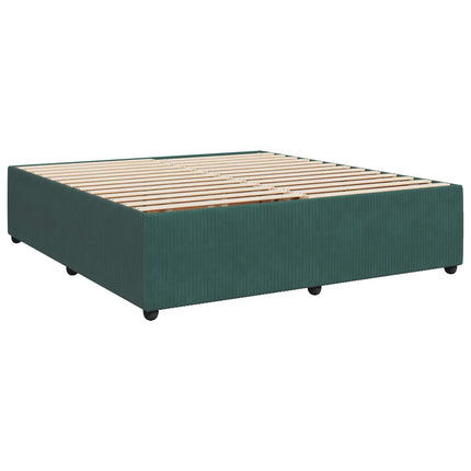 Boxmadras med topmadras Mørkegrøn 200 x 200 cm Fløjl