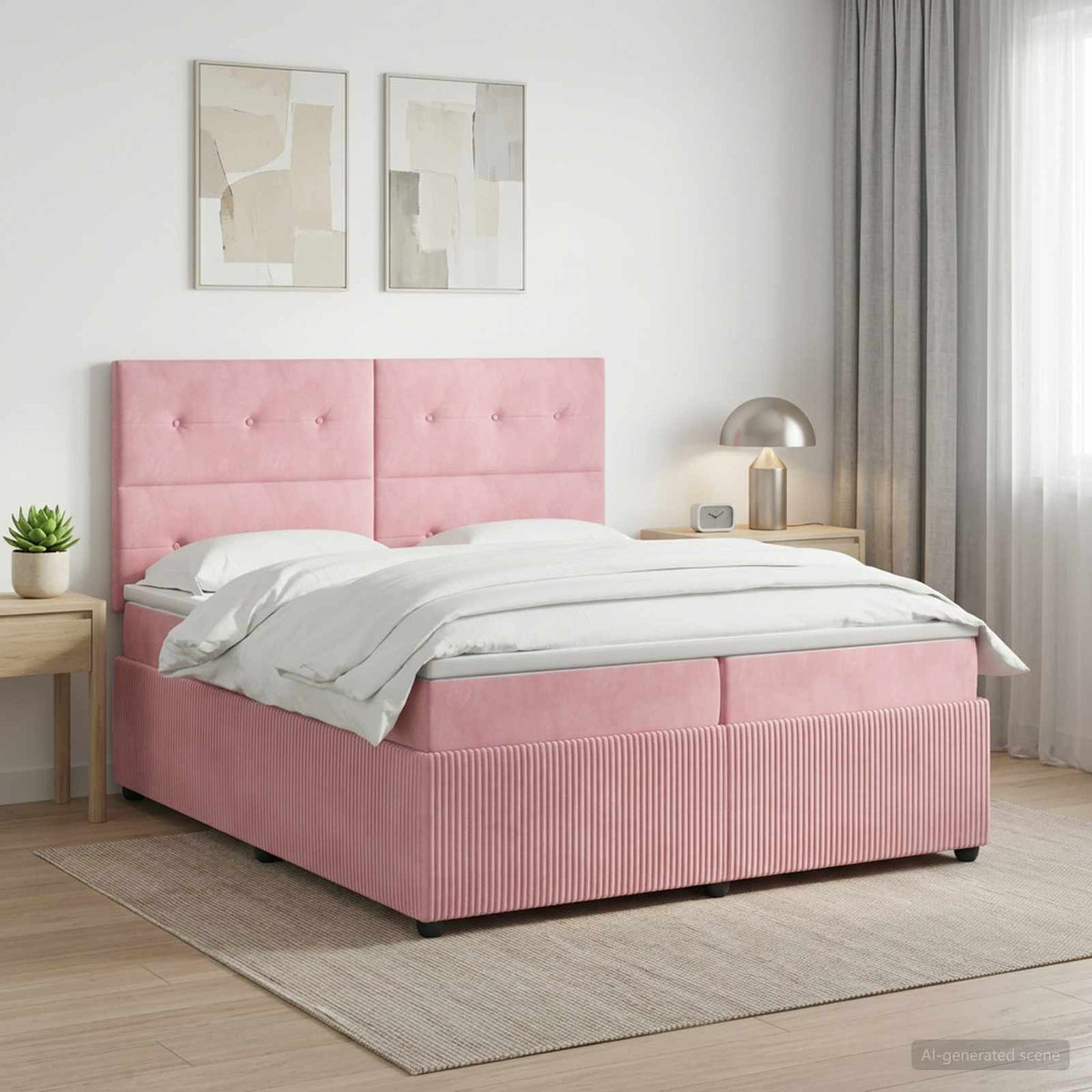 Boxmadras med topmadras Lyserd 200 x 200 cm Fljl