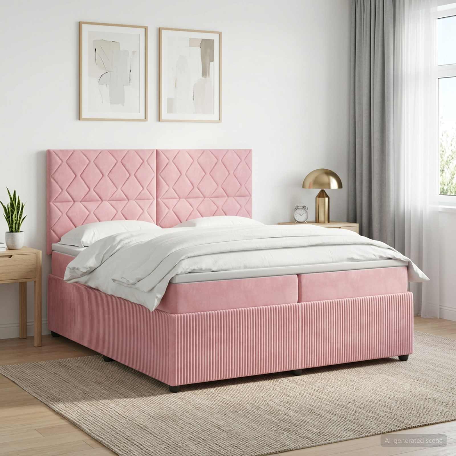 Boxmadras med topmadras Lyserd 200 x 200 cm Fljl