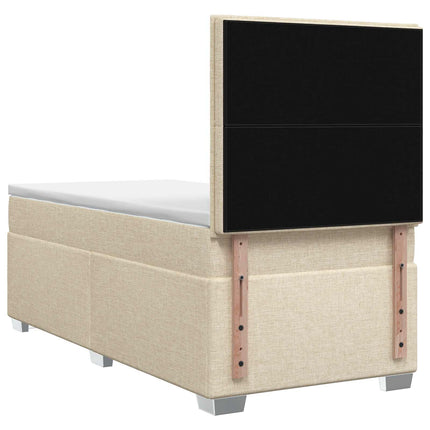 Boxmadras med topmadras Cremefarvet 90 x 190 cm Stof