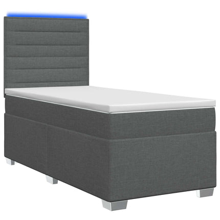 Boxmadras med topmadras Mørkegrå 100 x 200 cm Stof