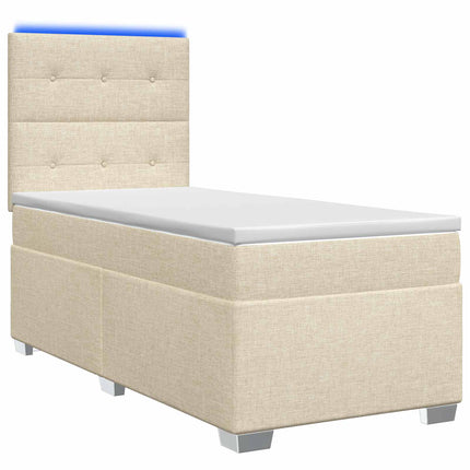 Boxmadras med topmadras Cremefarvet 100 x 200 cm Stof