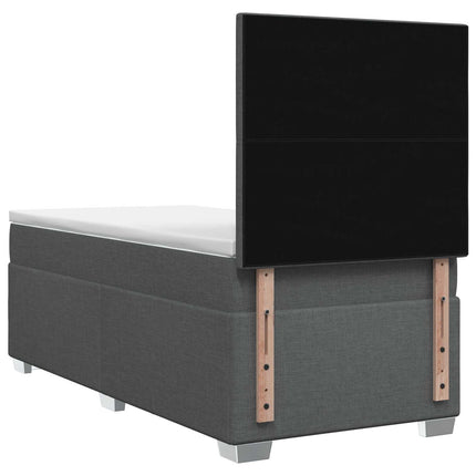 Boxmadras med topmadras Mørkegrå 100 x 200 cm Stof