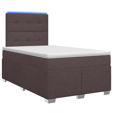 Boxmadras med topmadras Mørk Brun 120 x 190 cm Stof