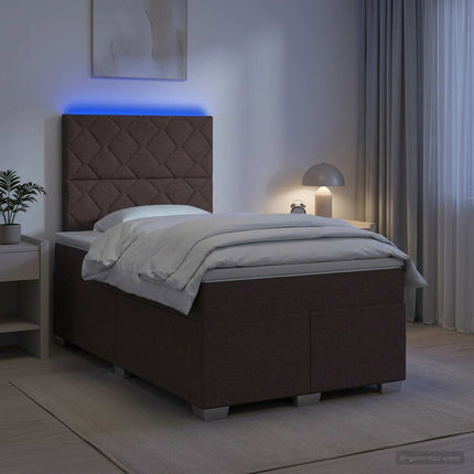 Boxmadras med topmadras Mørk Brun 120 x 200 cm Stof