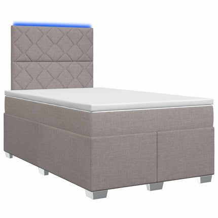 Boxmadras med topmadras Gråbrun 120 x 190 cm Stof
