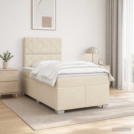 Boxmadras med topmadras Cremefarvet 120 x 190 cm Stof