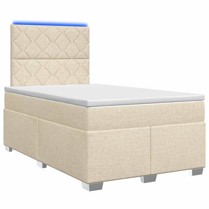 Boxmadras med topmadras Cremefarvet 120 x 190 cm Stof