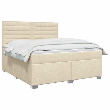 Boxmadras med topmadras Cremefarvet 140 x 190 cm Stof