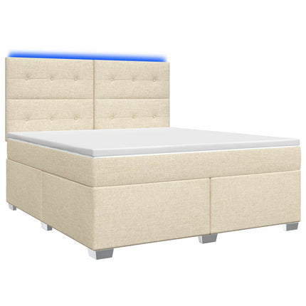 Boxmadras med topmadras Cremefarvet 140 x 190 cm Stof