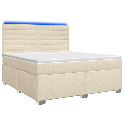 Boxmadras med topmadras Cremefarvet 140 x 200 cm Stof