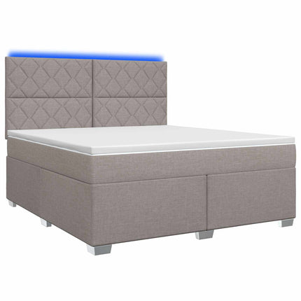 Boxmadras med topmadras Gråbrun 160 x 200 cm Stof