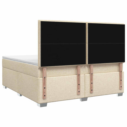 Boxmadras med topmadras Cremefarvet 160 x 200 cm Stof
