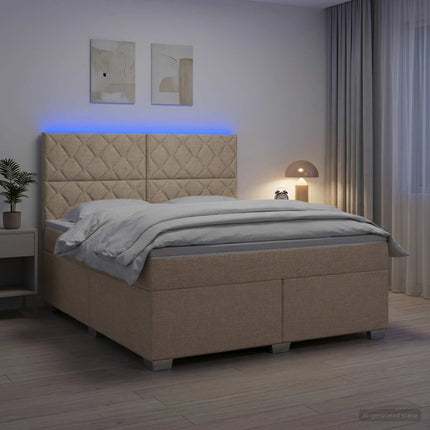 Boxmadras med topmadras Cremefarvet 140 x 190 cm Stof