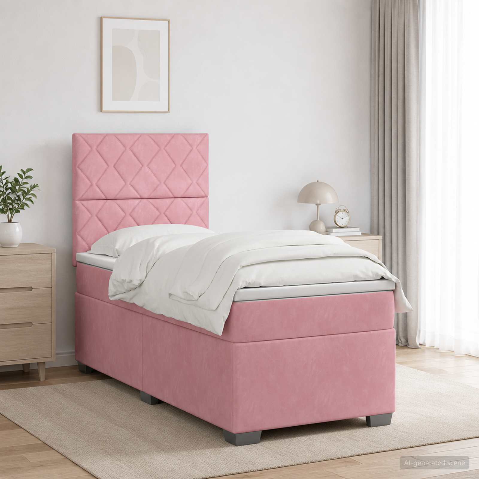 Boxmadras med topmadras Lyserd 90 x 200 cm Fljl
