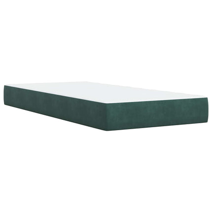 Boxmadras med topmadras Mørkegrøn 90 x 200 cm Fløjl