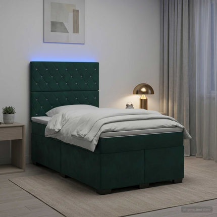 Boxmadras med topmadras Mørkegrøn 120 x 190 cm Fløjl