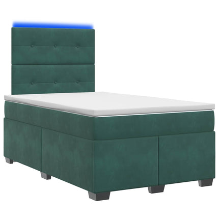 Boxmadras med topmadras Mørkegrøn 120 x 190 cm Fløjl