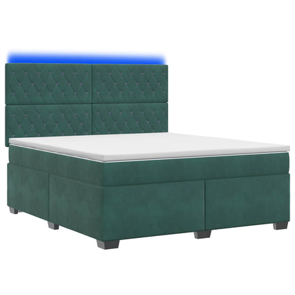 Boxmadras med topmadras Mørkegrøn 140 x 190 cm Fløjl