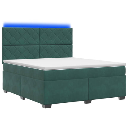Boxmadras med topmadras Mørkegrøn 140 x 190 cm Fløjl