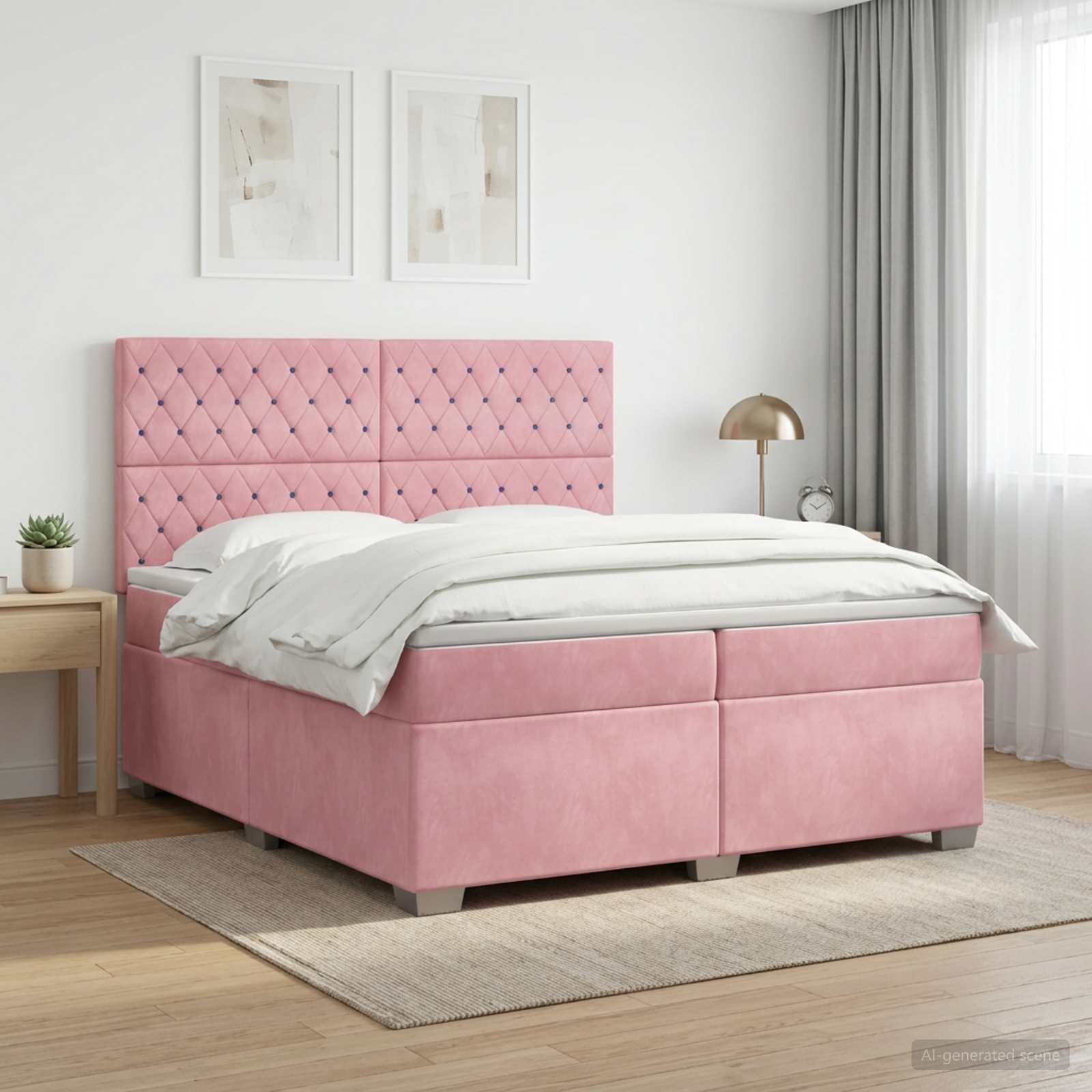 Boxmadras med topmadras Lyserd 200 x 200 cm Fljl