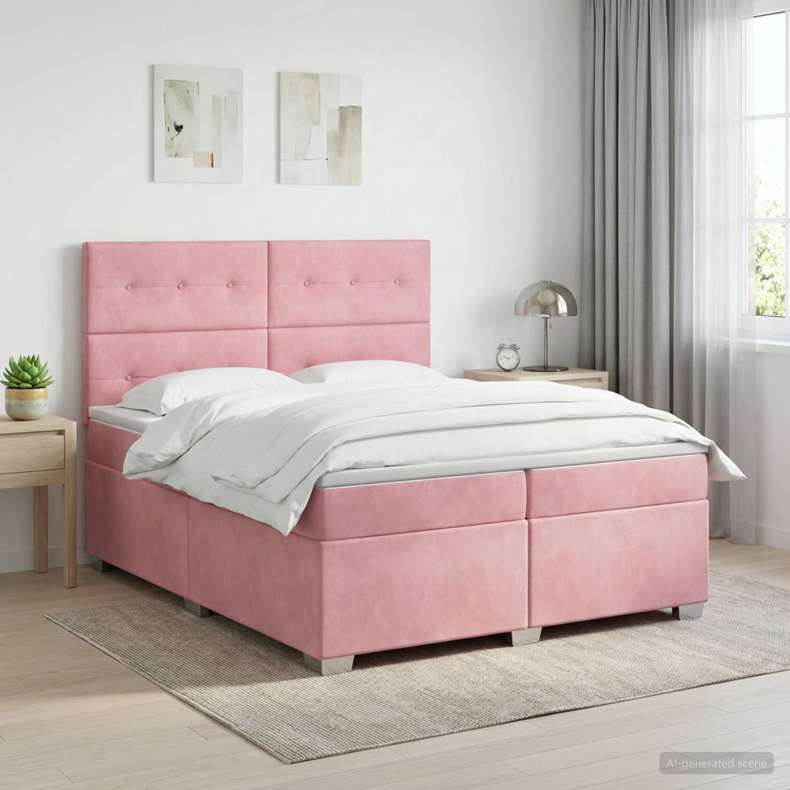 Boxmadras med topmadras Lyserd 200 x 200 cm Fljl