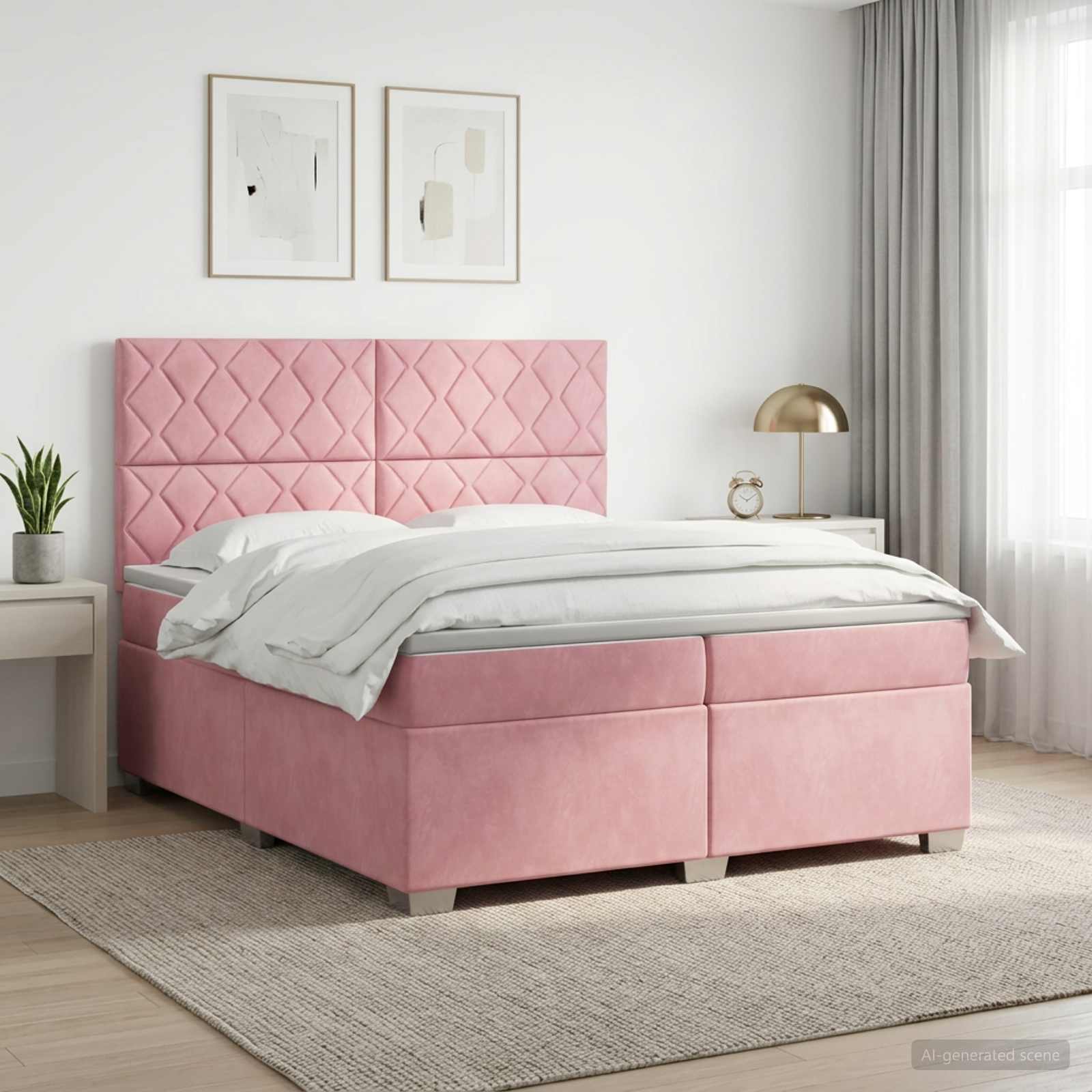 Boxmadras med topmadras Lyserd 200 x 200 cm Fljl