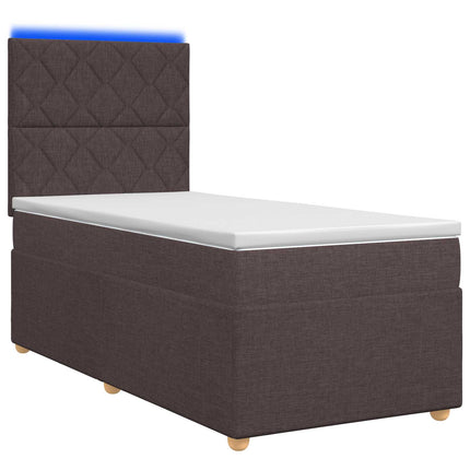 Boxmadras med topmadras Mørk Brun 90 x 200 cm Stof