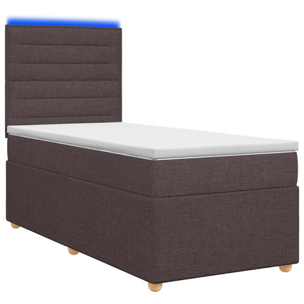 Boxmadras med topmadras Mørk Brun 100 x 200 cm Stof