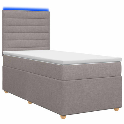 Boxmadras med topmadras Gråbrun 100 x 200 cm Stof