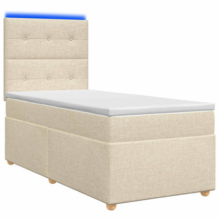 Boxmadras med topmadras Cremefarvet 100 x 200 cm Stof