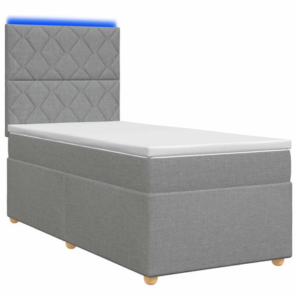 Boxmadras med topmadras Lysegrå 100 x 200 cm Stof