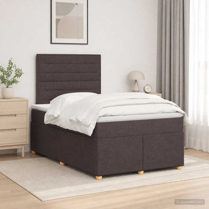 Boxmadras med topmadras Mørk Brun 120 x 190 cm Stof