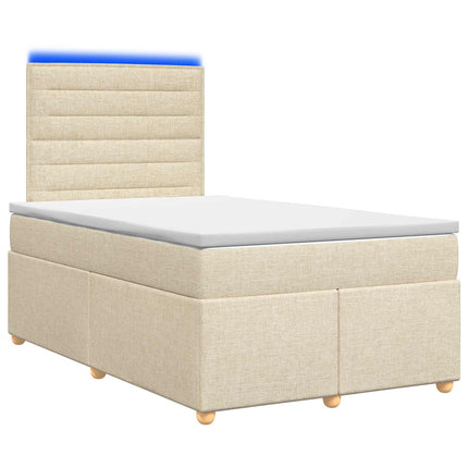 Boxmadras med topmadras Cremefarvet 120 x 190 cm Stof