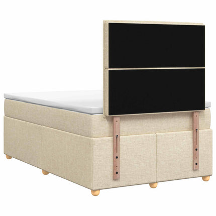 Boxmadras med topmadras Cremefarvet 120 x 190 cm Stof