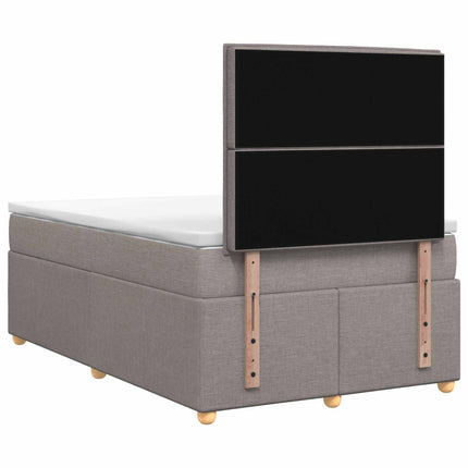 Boxmadras med topmadras Gråbrun 120 x 200 cm Stof