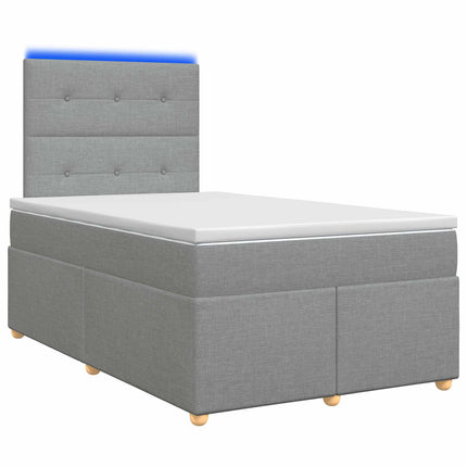Boxmadras med topmadras Lysegrå 120 x 200 cm Stof