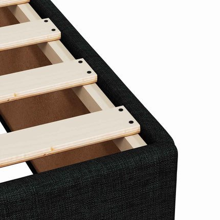 Boxmadras med topmadras med hovedgærde Sort 120 x 200 cm Stof