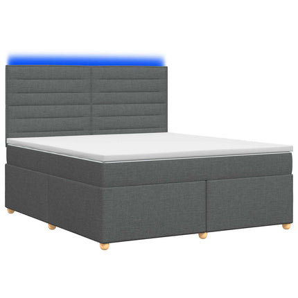 Boxmadras med topmadras Mørkegrå 140 x 190 cm Stof