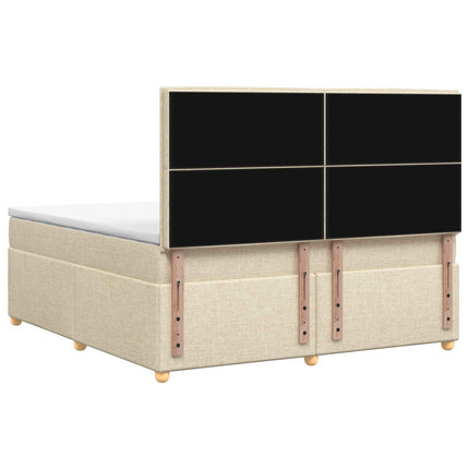Boxmadras med topmadras Cremefarvet 140 x 190 cm Stof